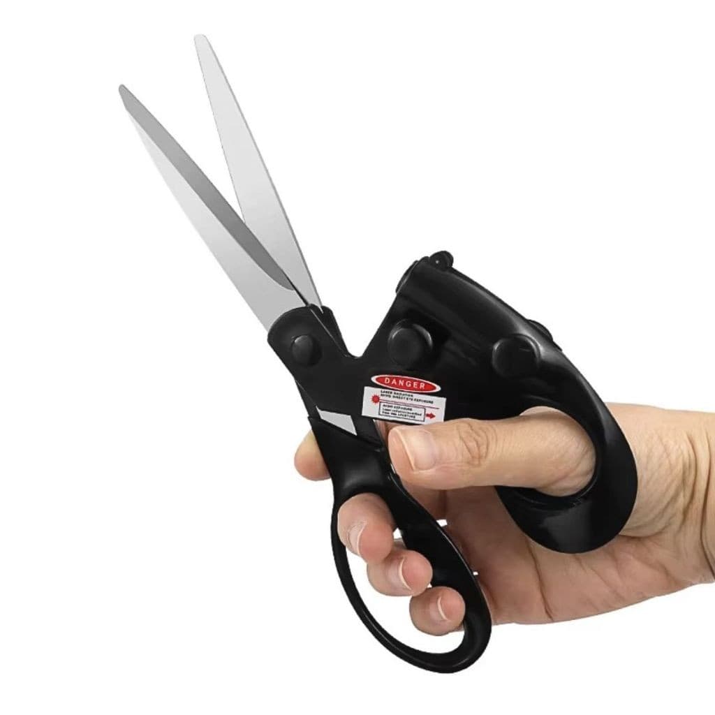 Tesoura com Mira Guia a Laser Para Cortes Precisos