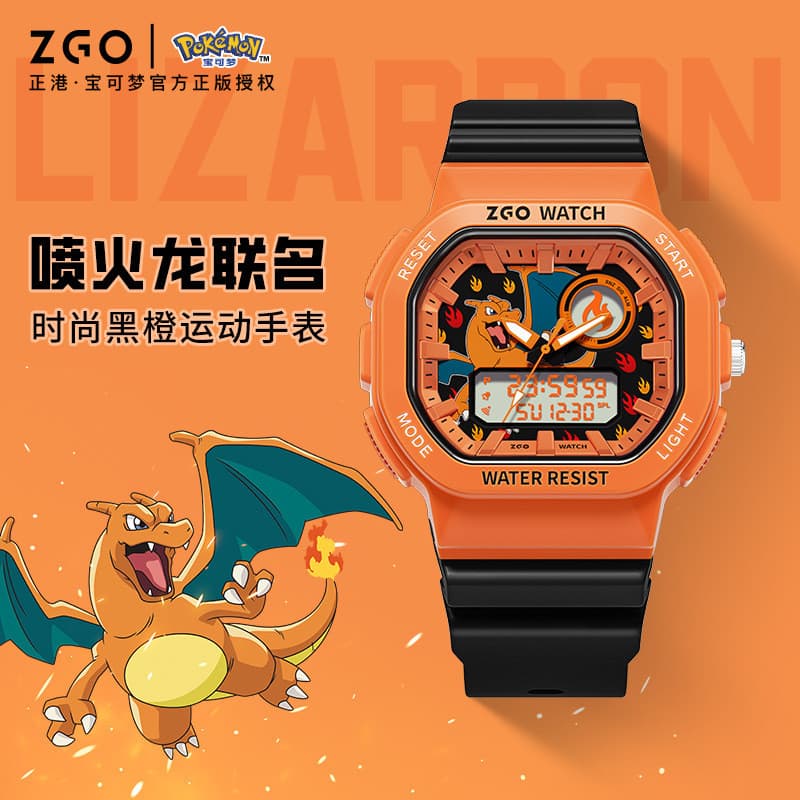 Pokémon Co-Branded relógio eletrônico estudantes do ensino médio multifuncional à prova dwaterproof água esportes relógi