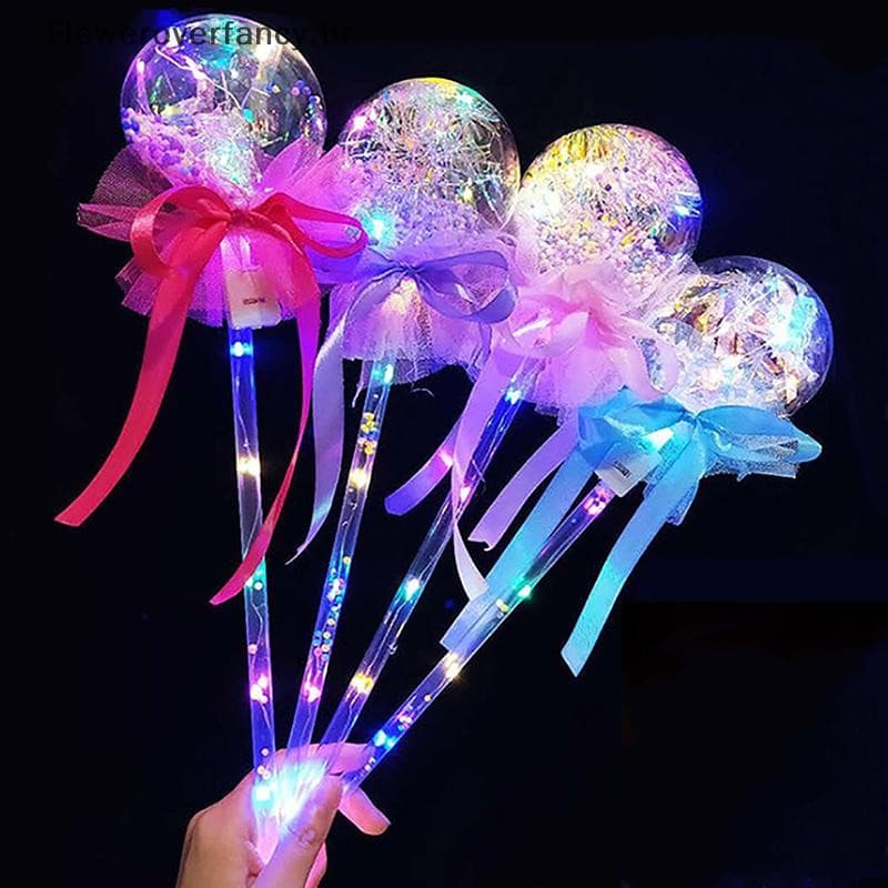 FFBR 1PC Crianças Colorido Brilhante Varas Piscando Coração Estrela Meninas Princesa Varinhas De Fadas Jogar Mostrar Cos