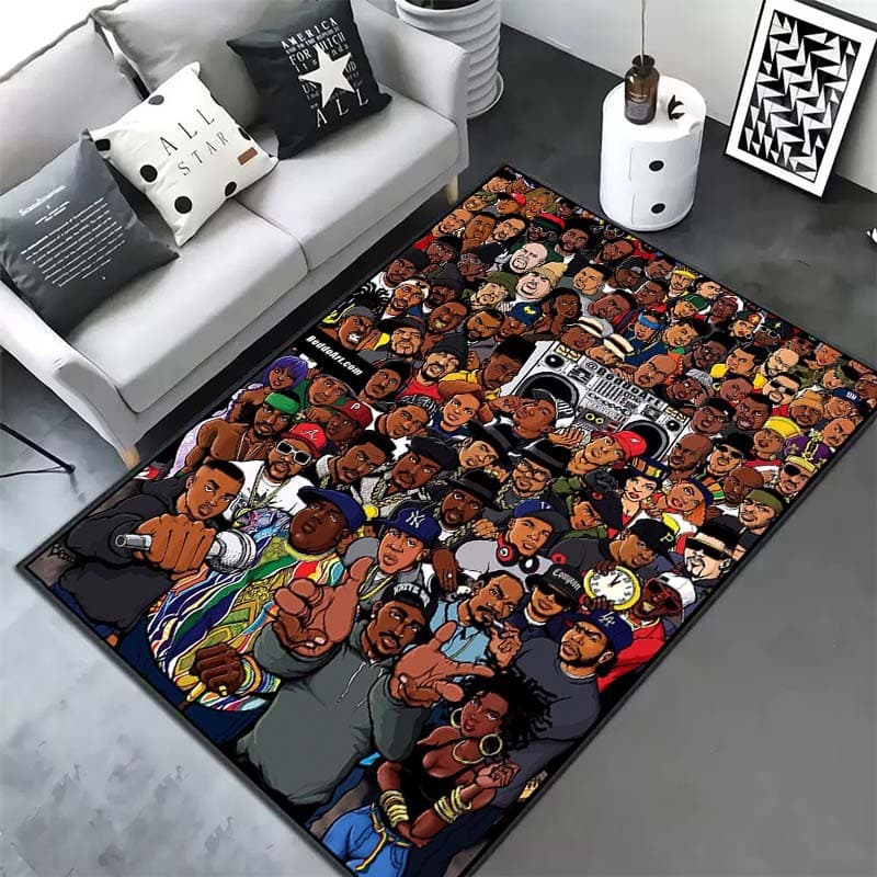 Rapper Eminem Tupac 2pac Hip Hop Rap Deus Tapete Para Sala De Estar Quarto Casa Sofá Decoração , Área Antiderrapante-1