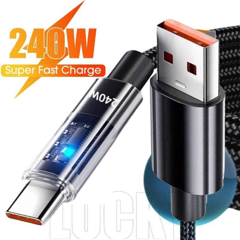 Cabo De Dados De Carregamento Rápido De 240 W-Fio Trançado De Nylon-USB Para Tipo C Energia Do Telefone-Transmissão-Lumi