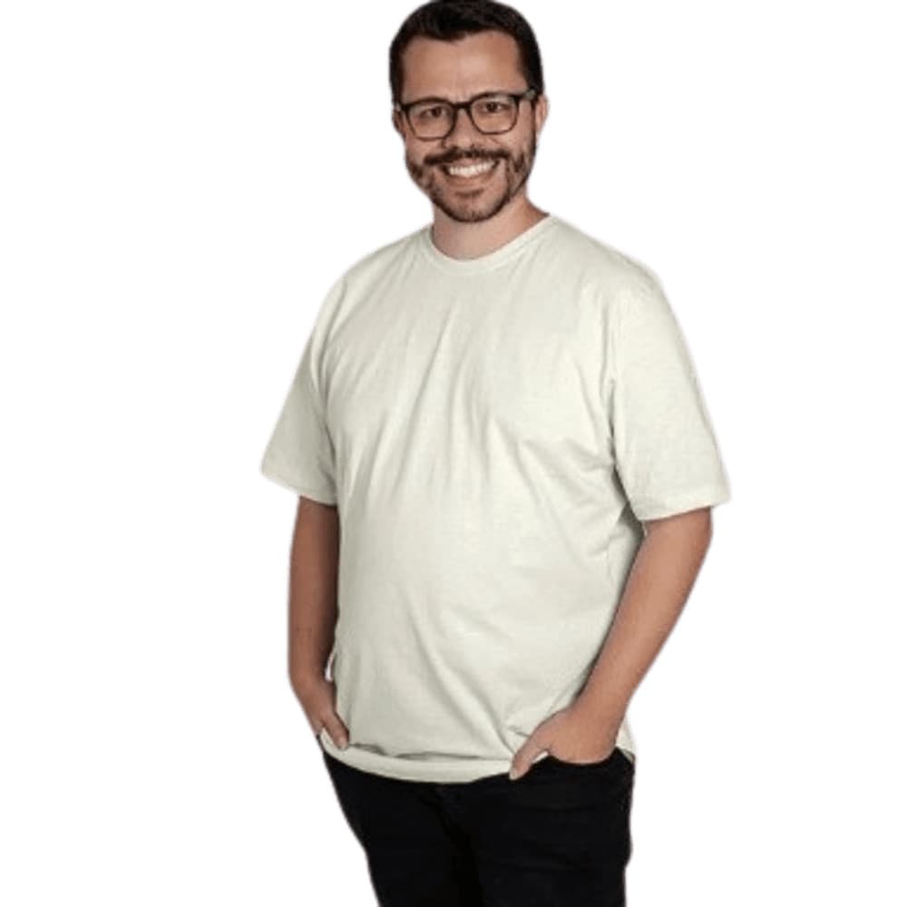 Camiseta Plus Size Algodão Adulto Unissex Off White