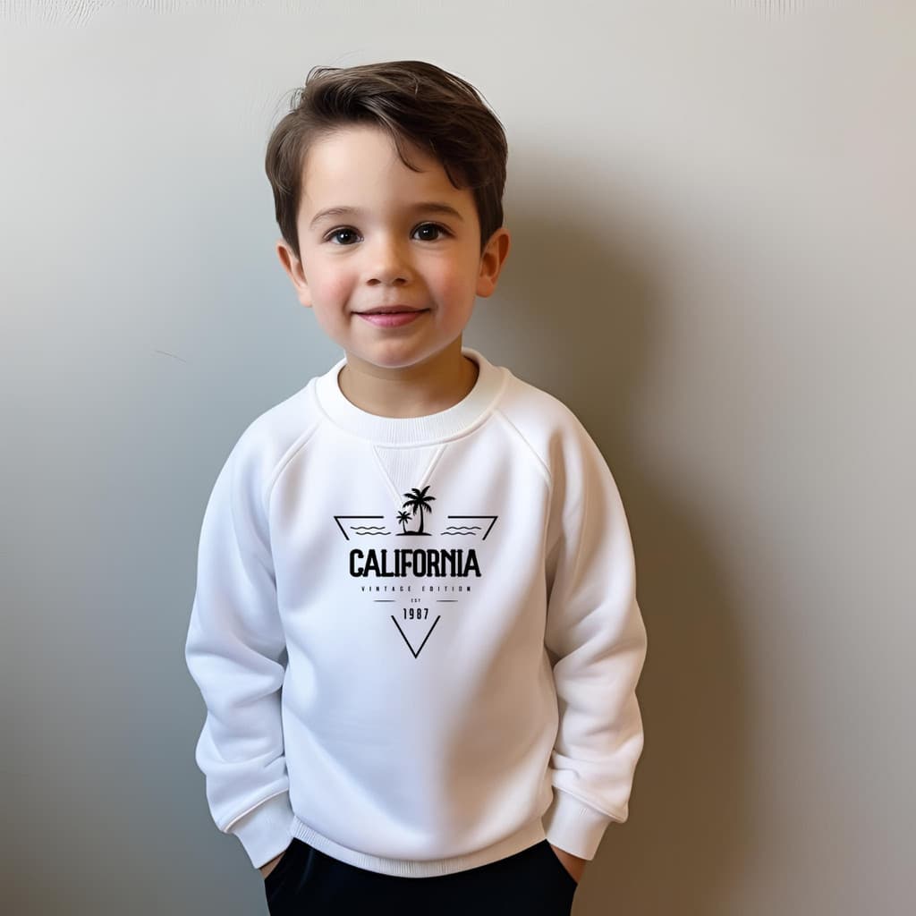 Blusa De Frio Masculino Infantil moletom infantil Casaco Gola careca infantil estampado california
