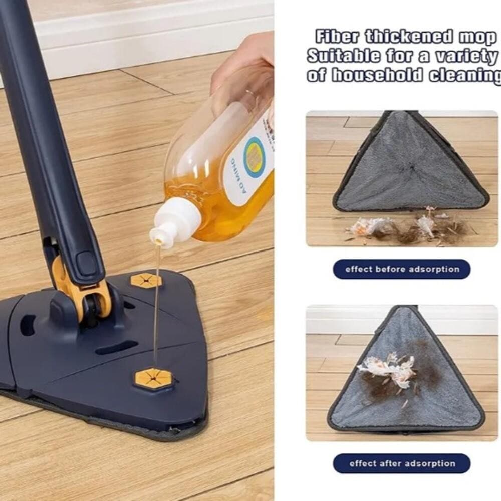 Esfregao Limpeza Mop Giratorio Limpa Seca Triangulo 360° Giratorio Microfibra