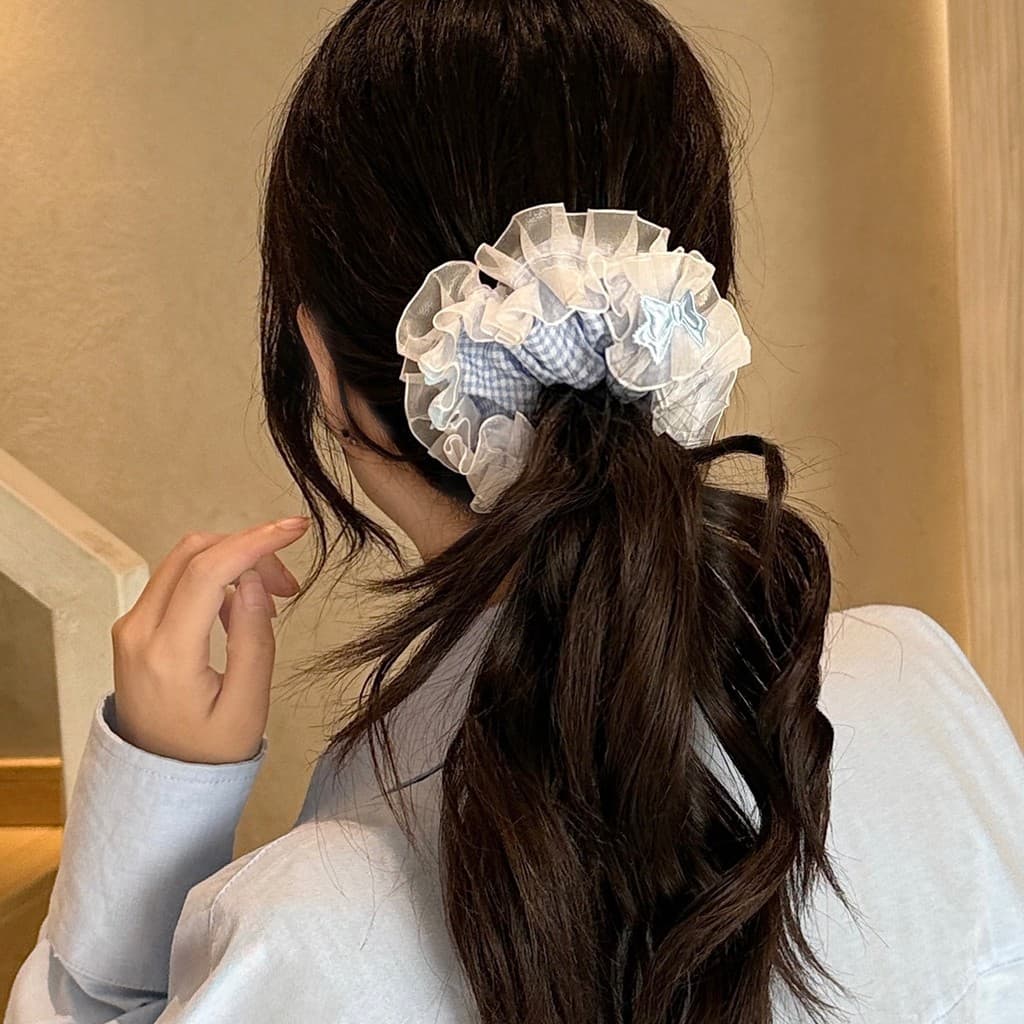 Evento presente série azul coleção intestino grande doce menina acessórios de cabelo High-End corda de cabelo elegante r