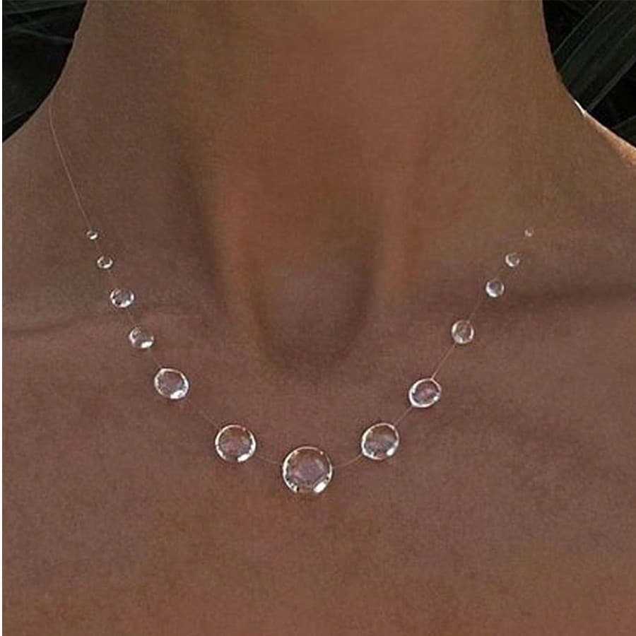 Colar e Brincos de Cristal em Forma de Gota de Água MOJOY, Colar de Clavícula, Joia para Festa de Natal, Presente para M