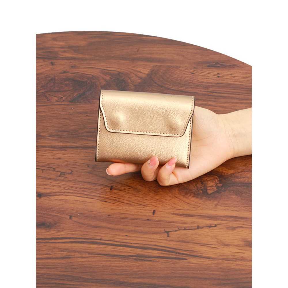carteira carteira feminina pequena Japonês estilo coreano couro genuíno carteira curta feminina simples grande capacidad
