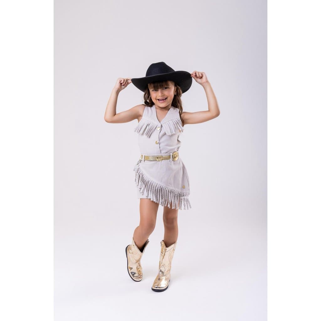 Conjunto Delicado Blogueirinha Boiadeira Maraisa Jeans Off