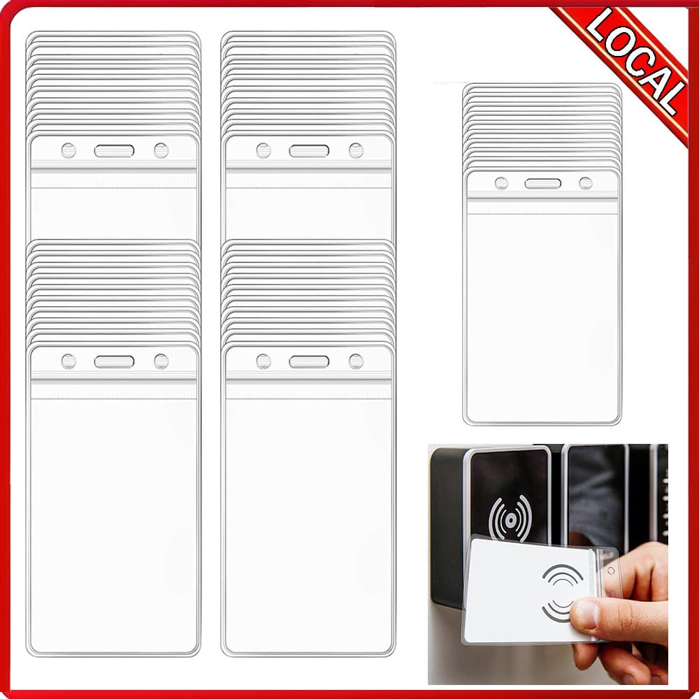 50 porta-cartões de autorização de trabalho (11.5 x 6.5 cm) Material Vertical de PVC à prova d'água adequado para escrit