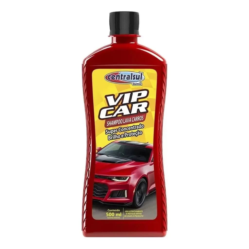 Shampoo Líquido Centralsul Vip Car 500ml Lava Carros Concentrado