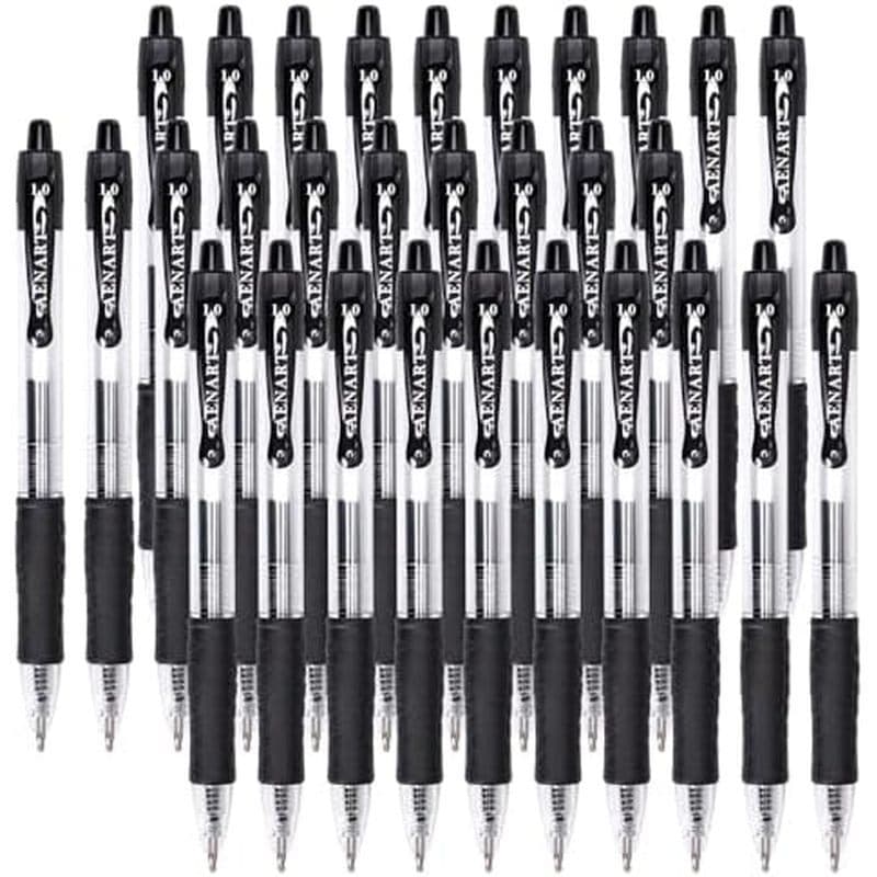 Canetas De Gel Aen Art 30-Rolo De Tinta Retráteis Para Escrita , Ponta Fina Preta De 0.7 Mm-Escritório , Escola-Secagem