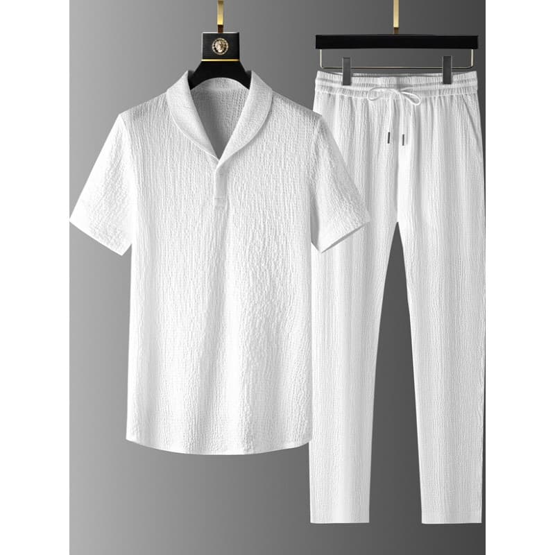Terno de linho masculino verão gelo seda Hanfu roupas masculinas combinando um conjunto bonito estilo chinês roupas masc