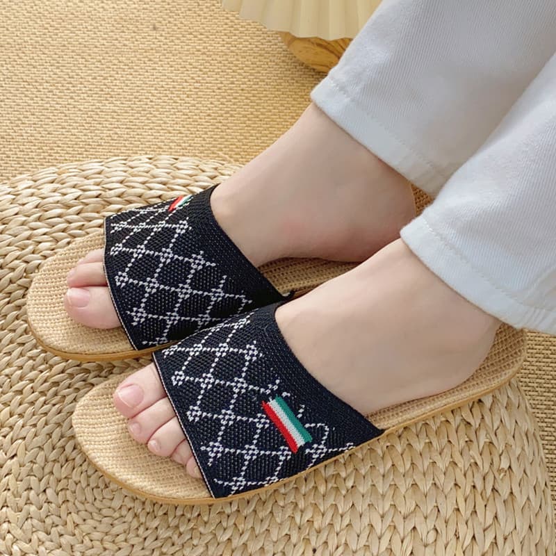 Novos chinelos de linho feminino verão uso doméstico casal interior leve sola macia sandálias para casa chinelos masculi