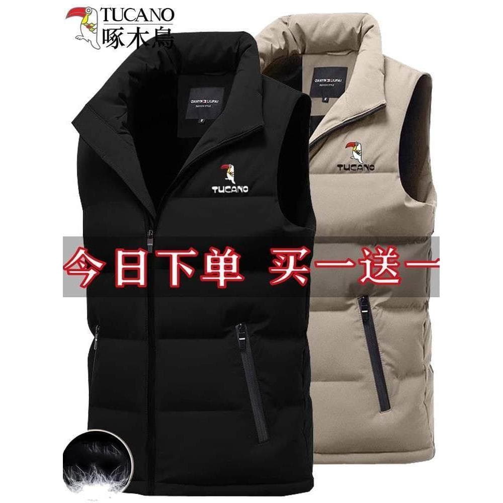 Woodpecker colete quente masculino colete de inverno sem mangas exterior usar jaqueta acolchoada gola colete jaqu
