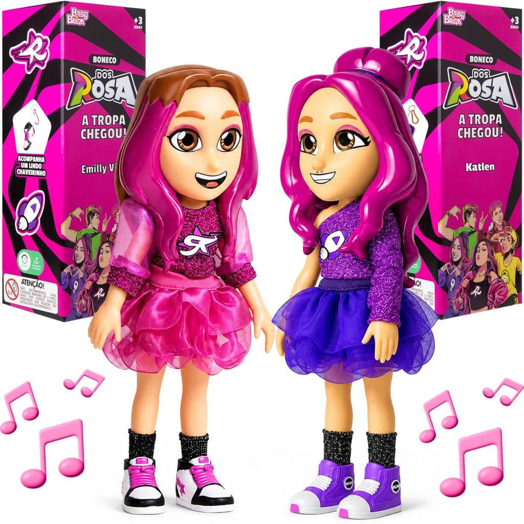 Kit Boneca Emilly Vick e Katlen Musical Youtuber Baby Brink