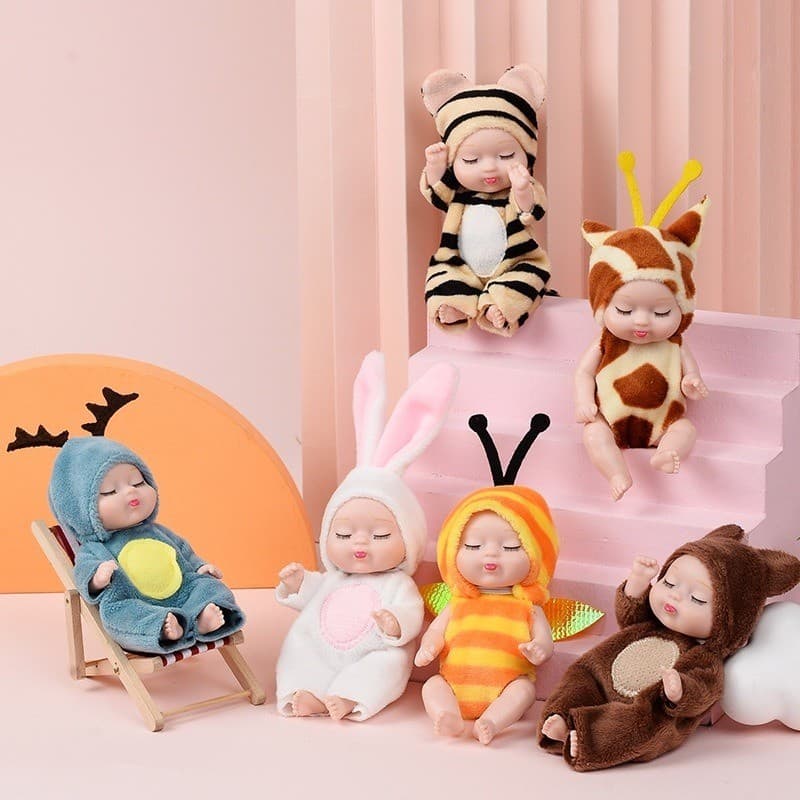 Boneca Renascida Bebe Silicone Mini Fofa Brinquedos Meninas Dia Das Crianças Presentes