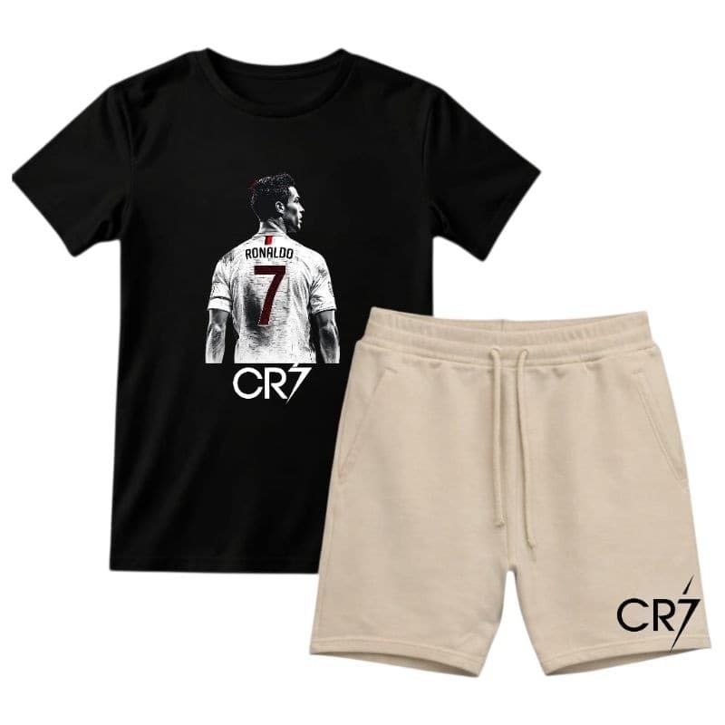 Kit 2 Short + Blusa Cr 7   Camisa Cristiano Futebol estilosa 100% Algodão Envio Imediato