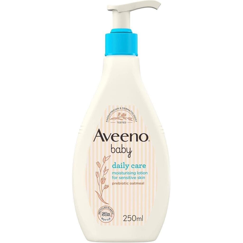 Loção Hidratante Aveeno Baby Daily Care (1x250ml), uma loção de rápida absorção para rosto e corpo de bebês, contendo co
