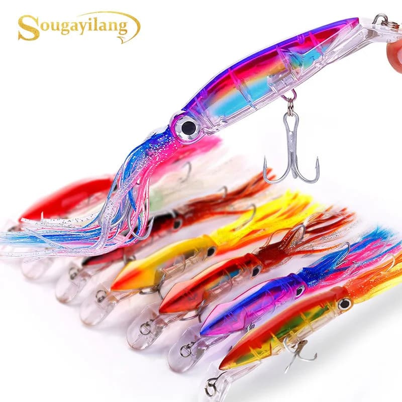 Iscas Sougayilang, Equipamento de Pesca, Isca Artificial de Polvo em Plástico Rígido, Iscas Artificiais para Pesca em Ág
