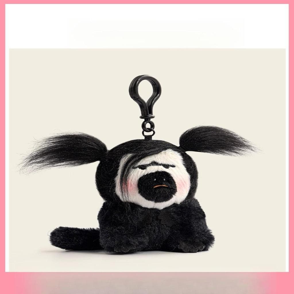 Macaco branco saco pingente menina anual coisas feias mochila ornamentos mochila chaveiro boneca de pelúcia pequena bone