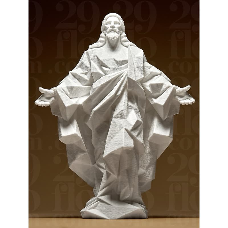 Estátua geométrica de Jesus Cristo