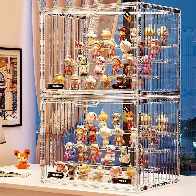 Adequado para popmart acrílico transparente expositor figura-feito Anti-poeira gabinete popmart caixa de armazenamento a