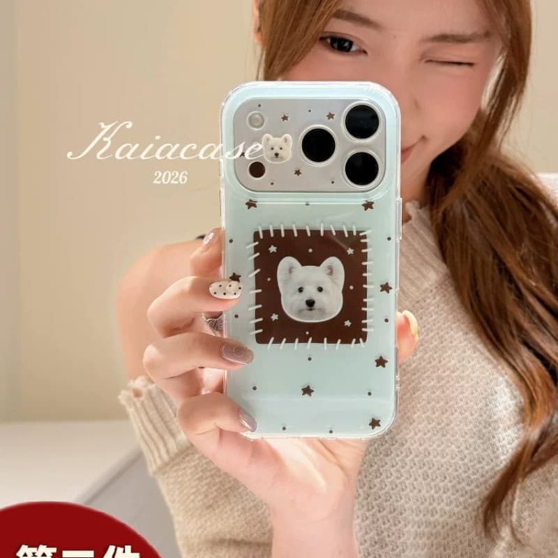 Huiwanju Estrelas De Cachorro Com Colagem Verde Menta Para iPhone17promax Capa De Telefone Móvel ip16pro/16/17pro/15pro