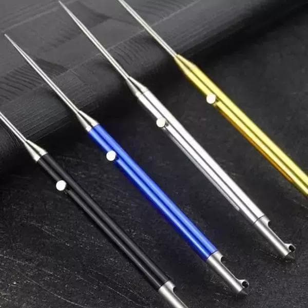 Carry-on liga de titânio integrado retrátil palito multifuncional chaveiro frutas dente portátil