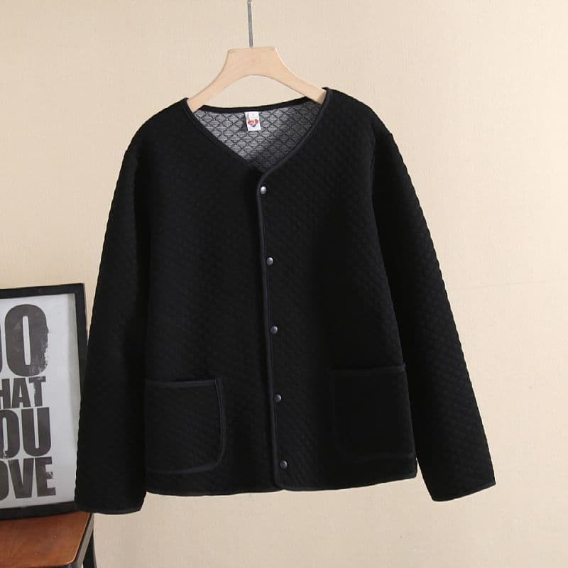Cardigan de meia-idade para idosos de meia-idade, roupa íntima térmica, primavera outono, Tops, moletom Plus Size