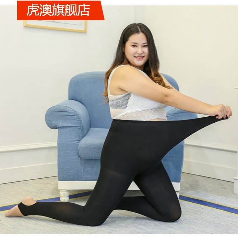 Primavera outono mais gordura plus Size 100kg meia-calça de veludo meias de fundo dupla face plus-End gordura MM mais ma