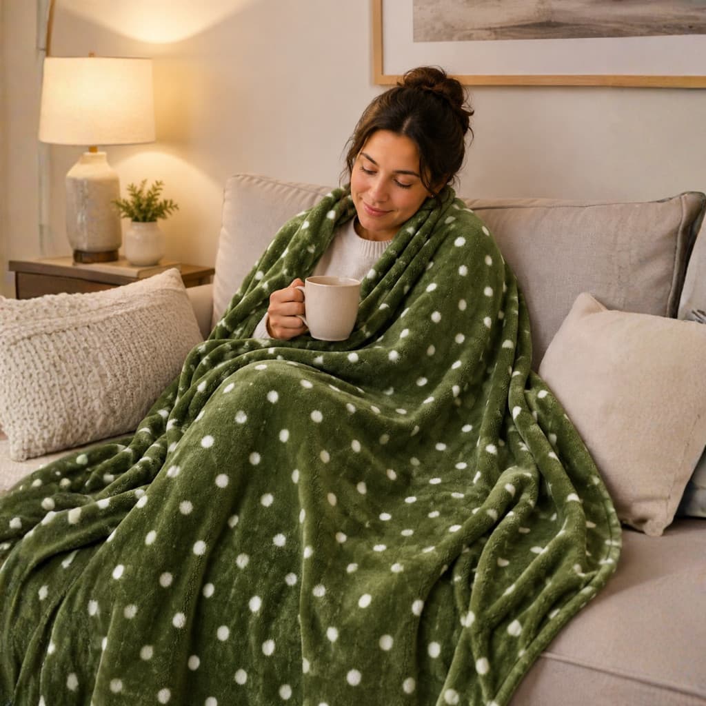 Cobertor De Microfibra Manta Casal Queen Antialérgico Estampado Poá Quentinho Inverno Envio Imediato
