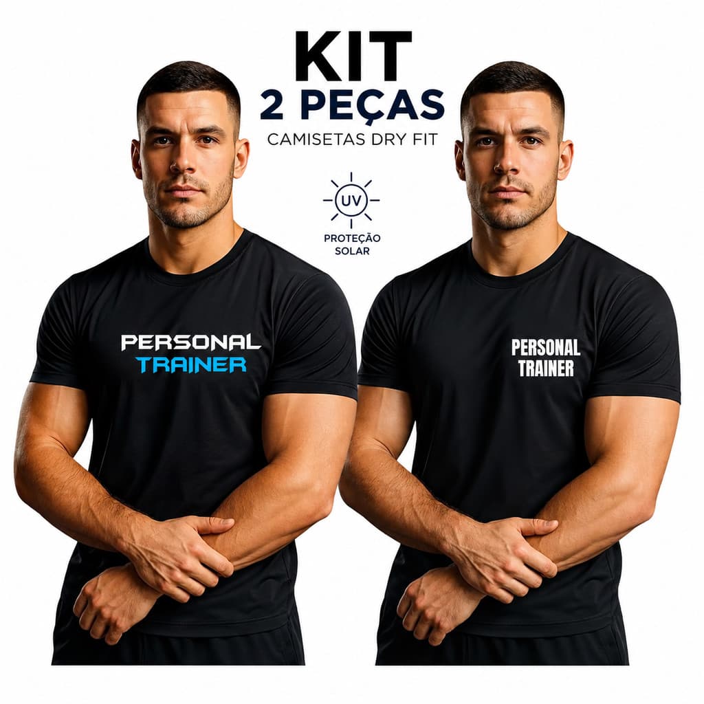 Kit 2 Camiseta Personal Trainer Dry Fit Academia Treino Slin