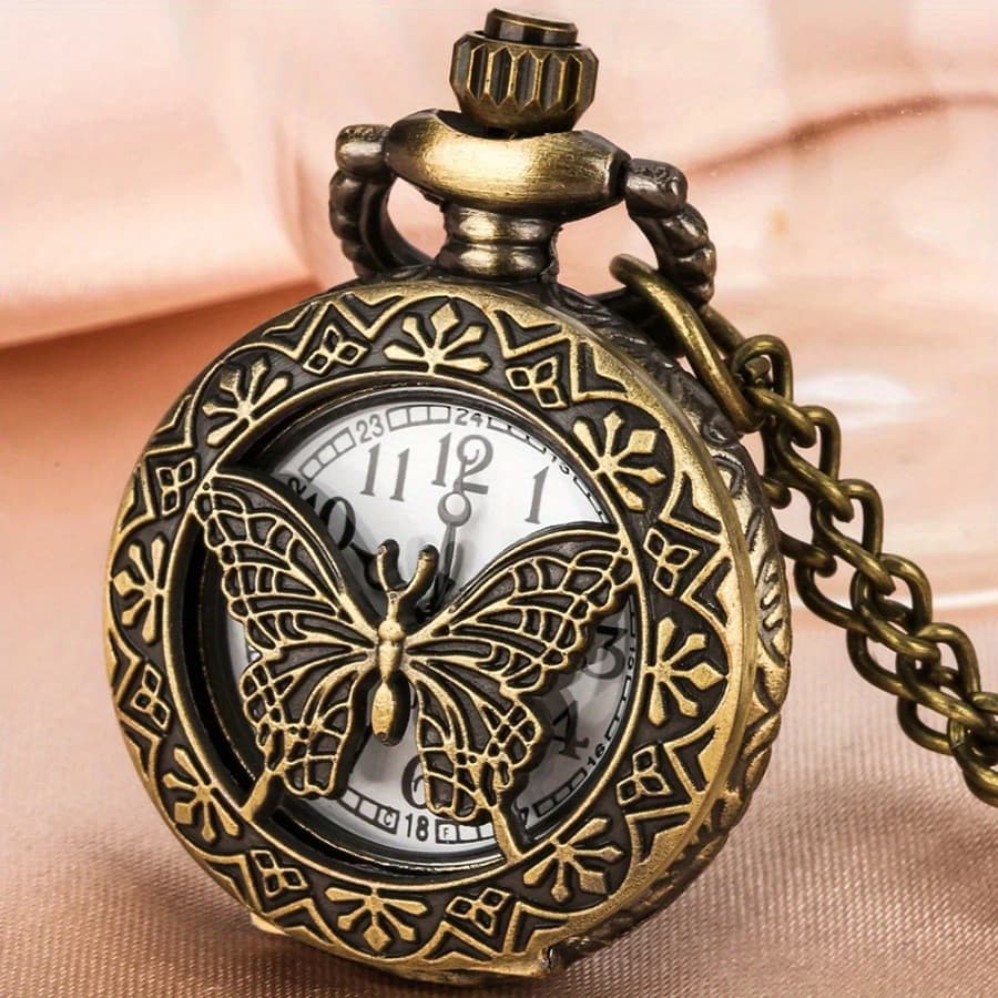 Relógio de bolso grande de quartzo com design de dragão chinês esculpido em oco para idosos, relógio de bolso em formato