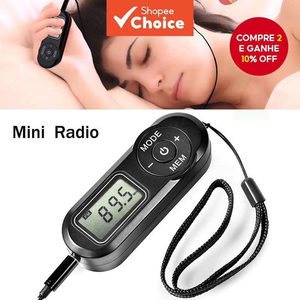 Rádio FM portátil de bolso, pequeno transistor, potência de alto nível.