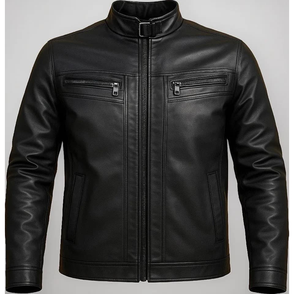 Casaco Jaqueta De Couro Masculina Forrada Estilo Esporte Chique