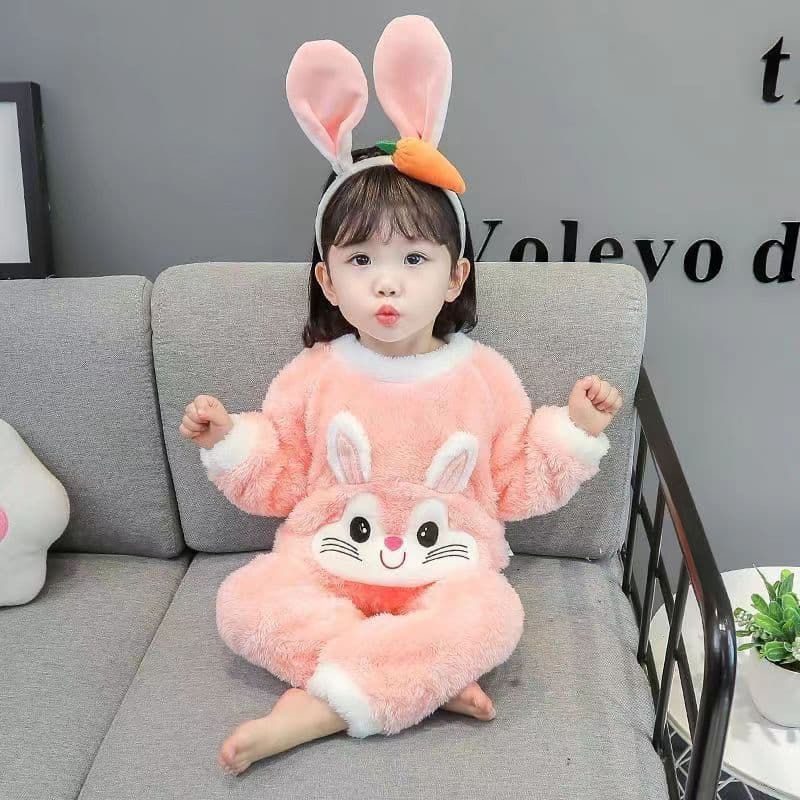 Crianças roupas meninas roupas pijamas flanela outono inverno terno de manga comprida grosso velo quente terno de duas p