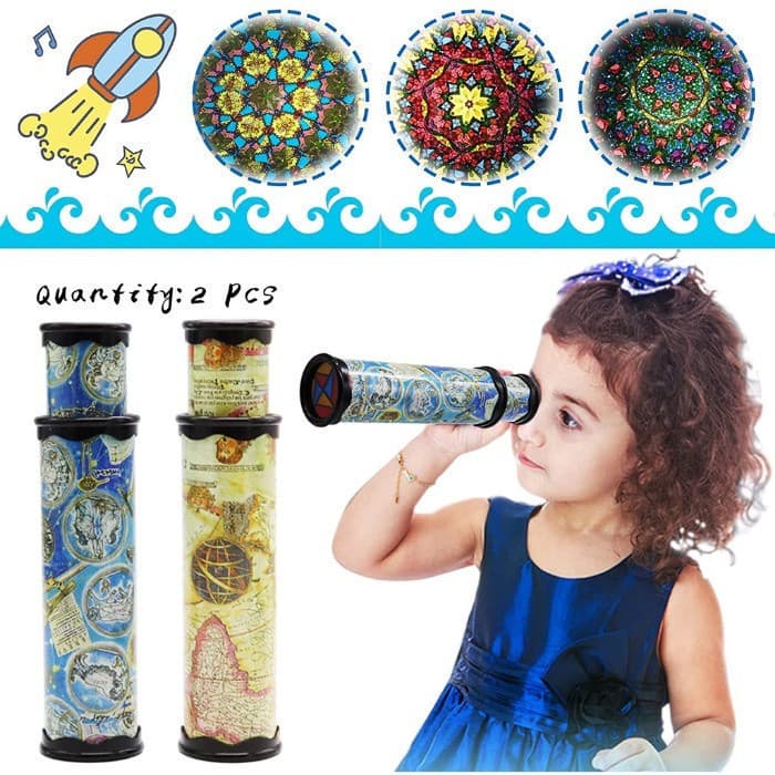 Rotação Escalável Caleidoscópio Mágico Óculos Ajustável Fantasia Colorido Mundo Brinquedo Para Crianças Educativo Clássi