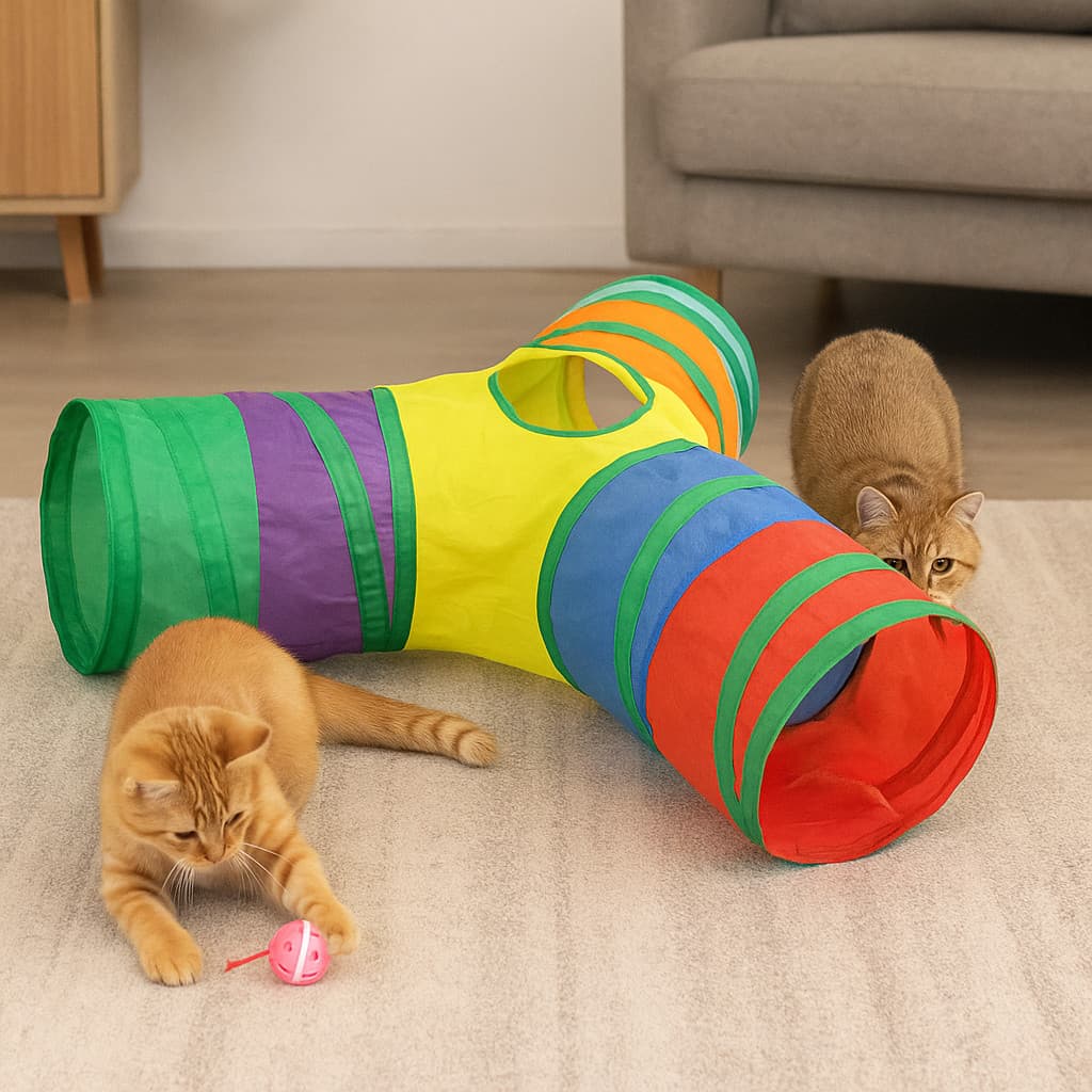 Brinquedo Túnel para gatos - Diversos Formatos - Para Enriquecimento Ambiental - Brinquedo Felino