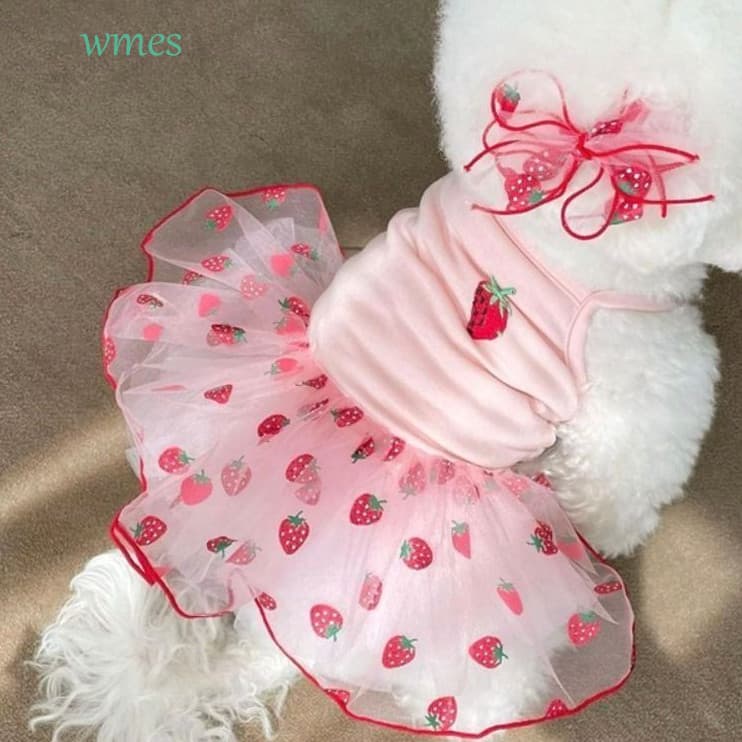 WMES1 Vestidos Para Cães , Vestido De Princesa XS-XL Roupas Animais De Estimação , Lindas Saias De Gato Com Estampa De M