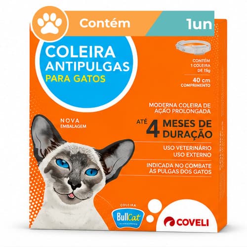 Coleira Bullcat Antipulgas Gatos Coveli 15g