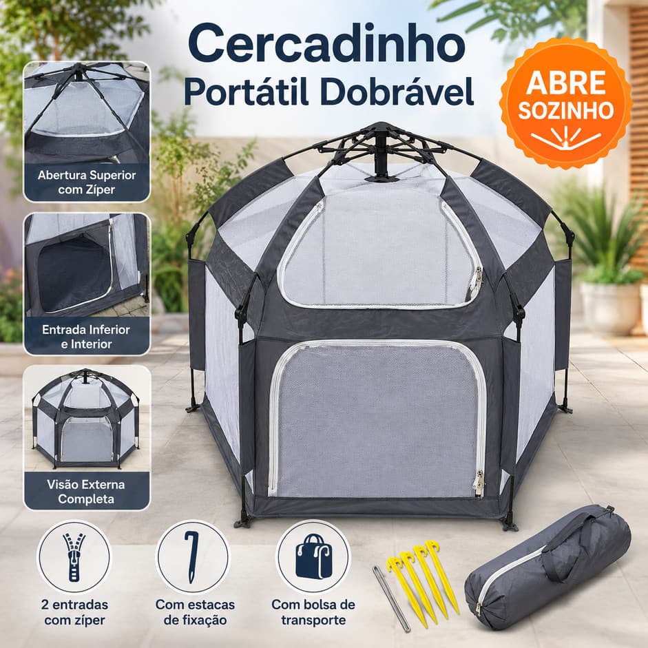Cercadinho Para Bebê Chiqueirinho Infantil Portátil Cercado Desmontável