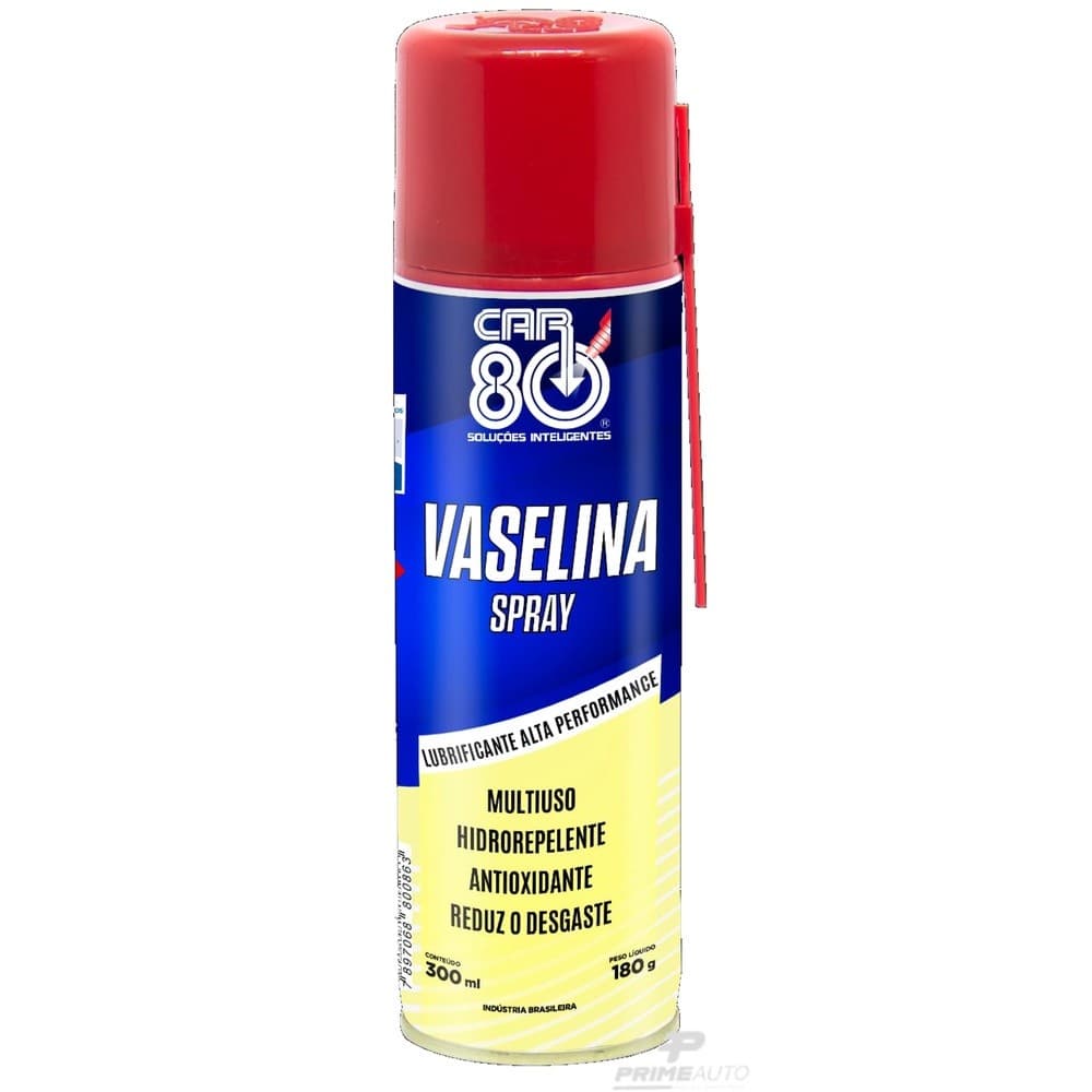 Vaselina Spray Car80 Lubrificante Antioxidante Hidrorepelente Multiuso Alta Performance 300 ml 180g