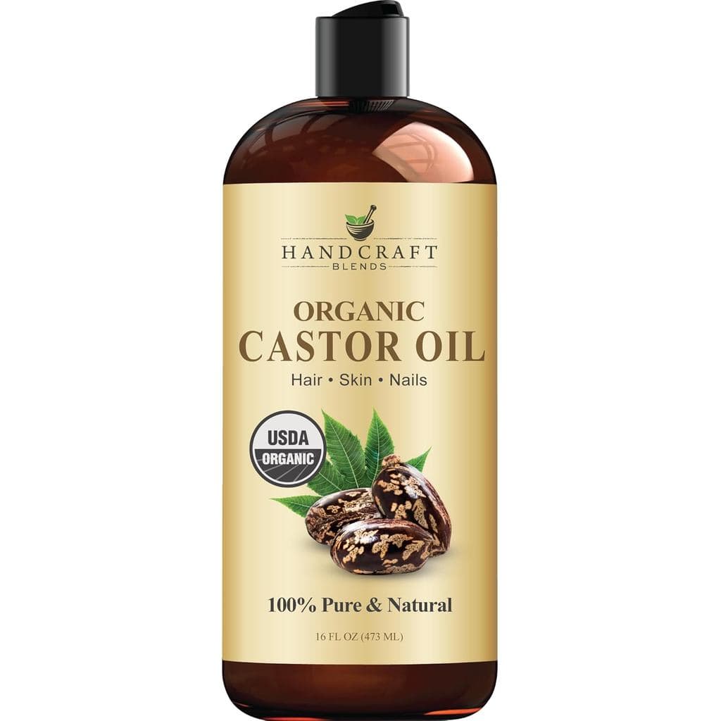 Handcraft Blends Óleo de Rícino Orgânico 16 Fl Oz |   100% Puro e Natural |   Óleo Carreador de Qualidade Premium |   Ca