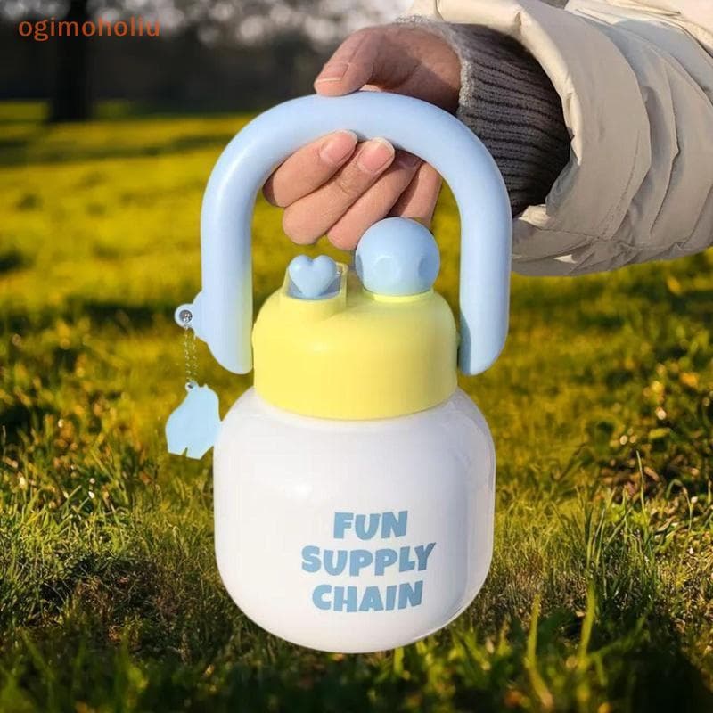 [GMH] Copo De Leite Cereja Fofo 800ml Com Canudinho De Água Infantil À Prova De Vazamentos Plástico De Desenho Animado P