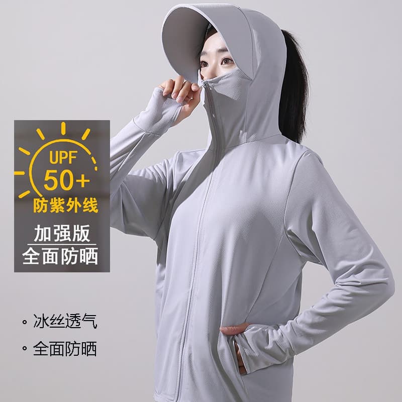 Protetor solar de seda gelo roupas femininas de manga comprida Anti-ultravioleta respirável 2026 verão fino ciclismo ao