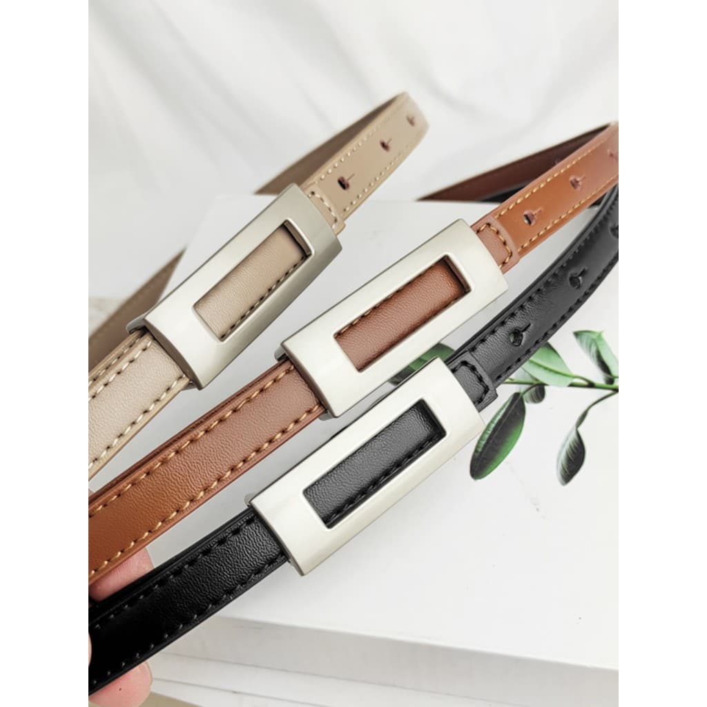 Cinto fino feminino decorativo combinando vestido terno 2026 novo estilo moda All-Match cinto de couro preto feminino ve