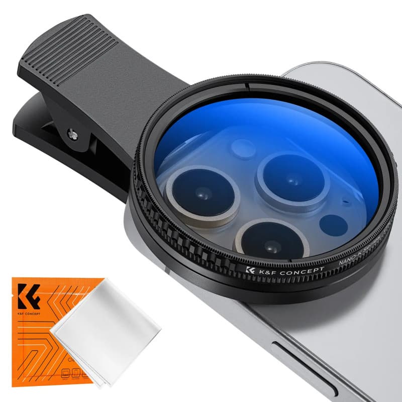 [DealsForYouDays] K&F CONCEPT Kit de Filtro de Lente CPL Clip-on de 52mm para Celular, Kit Fotográfico Polarizador Circu