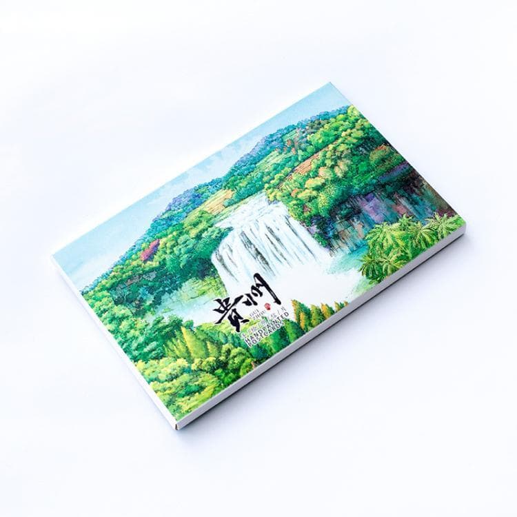 Pintado à mão Guizhou Huangguoshu conformidade Jiaxiulou Vajing montanha tecelagem buraco dourado paisagem cartão postal