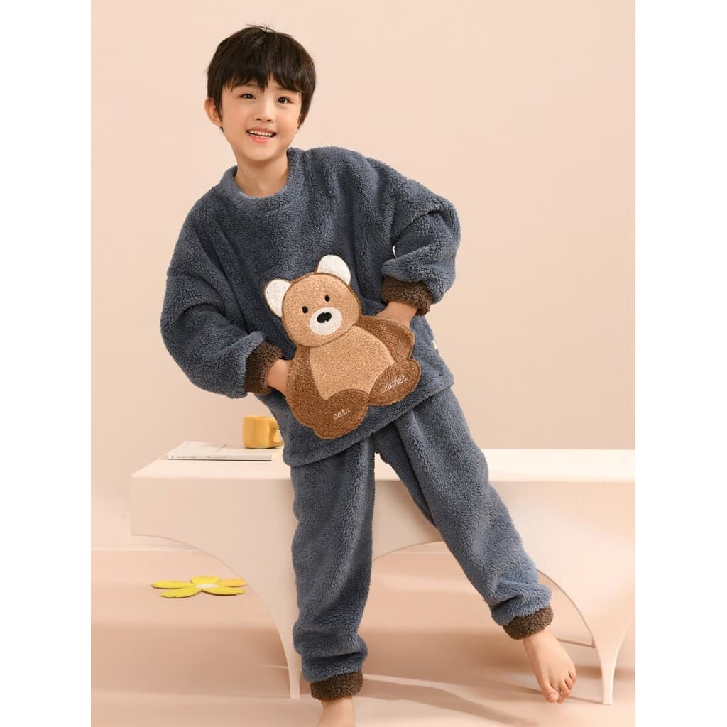 Pijamas infantis Anti-frio outono meninos meninas roupas de outono meninos 2026 novo estilo flanela roupas para casa out