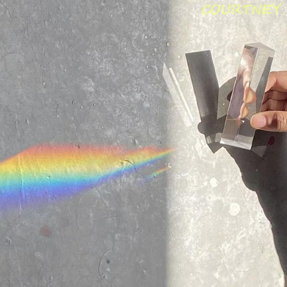 Prisma Triangular COURTNEY , Prismas Coloridos Ópticos De Sete Cores , De Cristal Tamanho De Comprimento K9